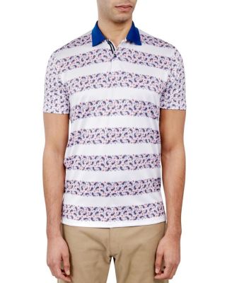 Men's Regular Fit Paisley Stripe Performance Polo