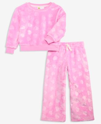 Toddler Girls' 12M-5T Long-Sleeve Crewneck Top and Pants, 2-Piece Set