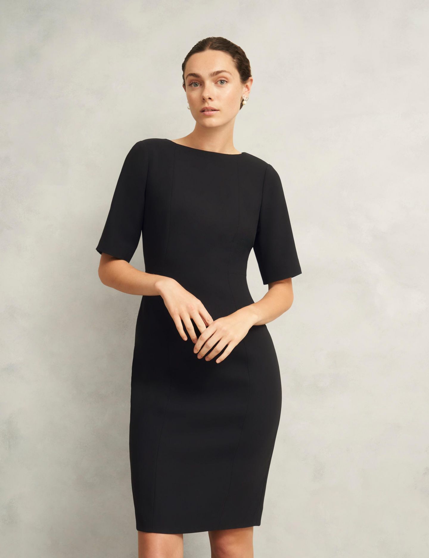 Женское платье Hobbs London Rae Sleeved, цвет: Чёрный — фото 5