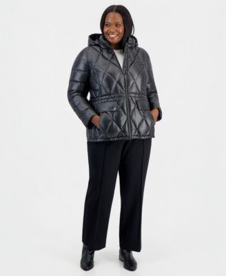 Michael Kors Plus Size Hooded Anorak Packable Puffer Coat