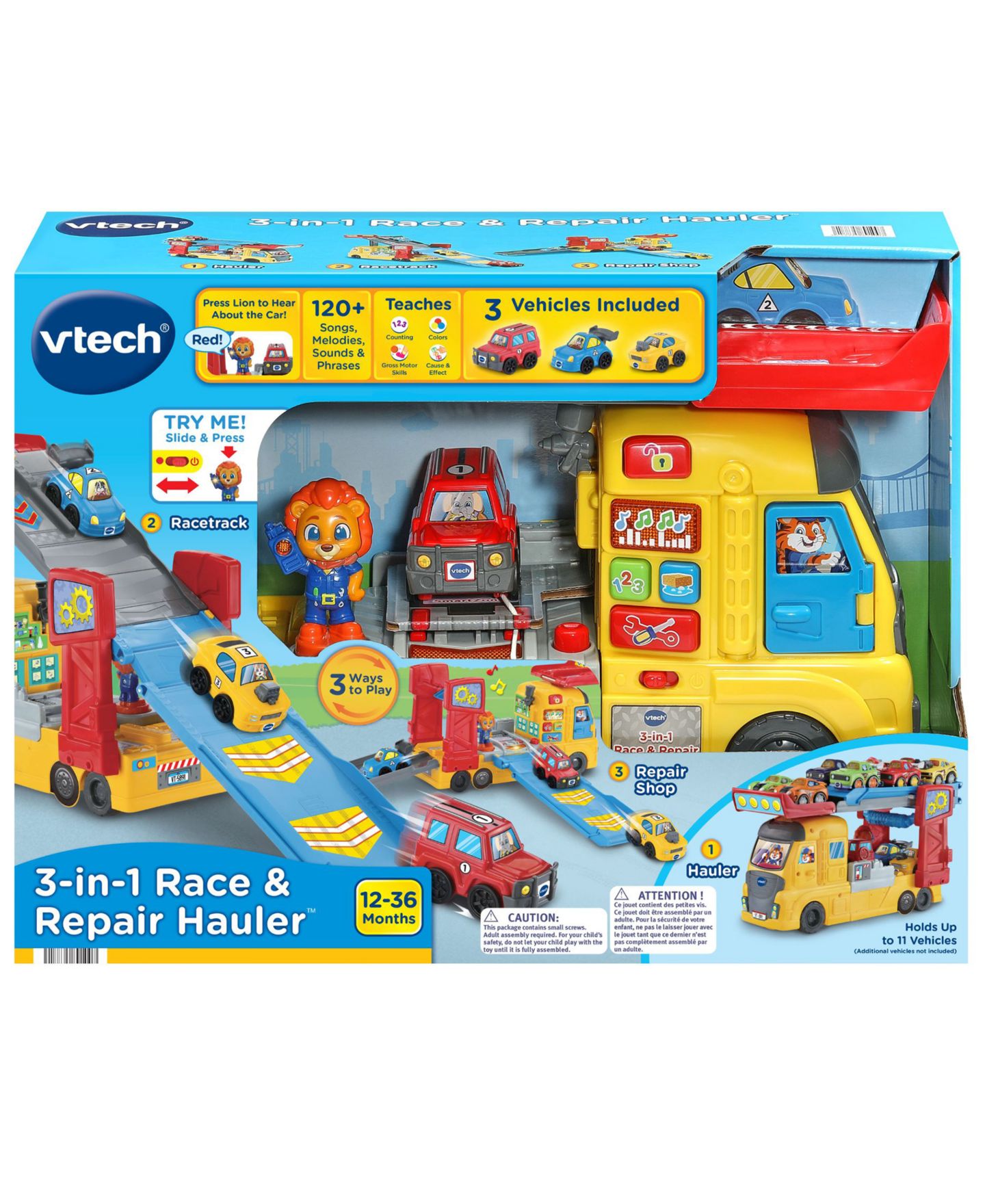 Детский игровой набор VTech 3-in-1 Race & Repair Hauler Interactive Learning Vehicle Playset — фото 10