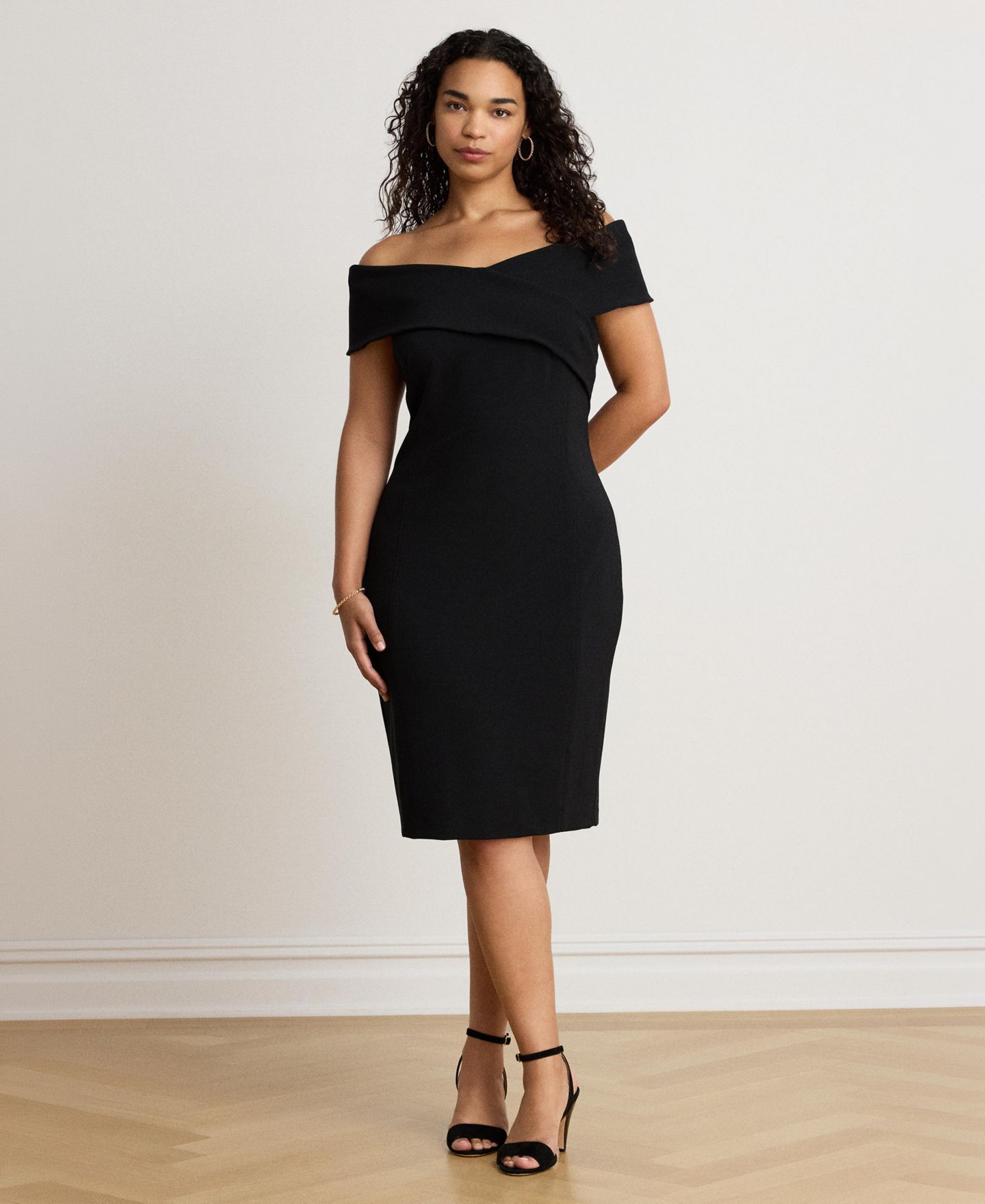 Женское платье Lauren Ralph Lauren Faille Off-the-Shoulder Cocktail, цвет: Чёрный — фото 2