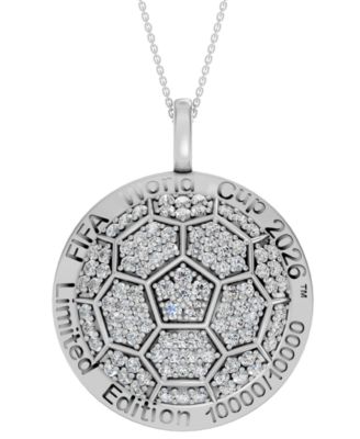 Lab-Grown Diamond (1 ct. t.w.) FIFA World Cup 2026 Pendant Necklace in Yellow Gold Micron Sterling Silver (Also in Sterling Silver)