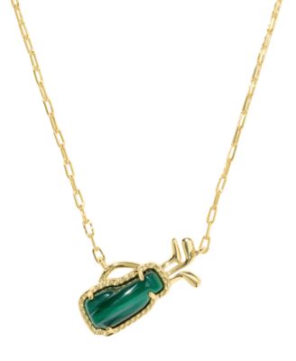 14k Gold-Plated Imitation Pearl Golf Short Pendant Necklace