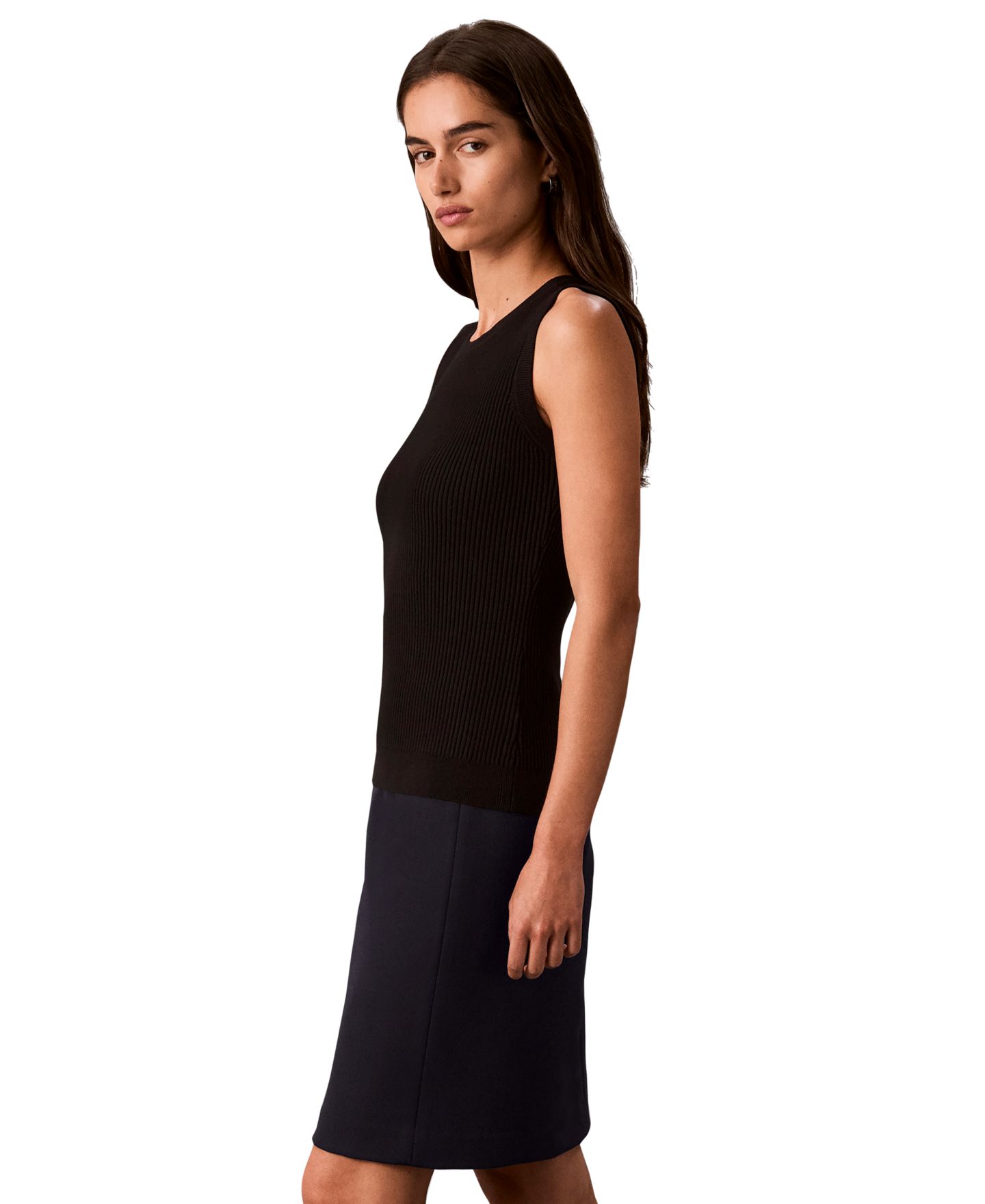 Женская юбка Calvin Klein A-Line Twill Knee-Length, цвет: Насыщенный тёмно-синий — фото 3