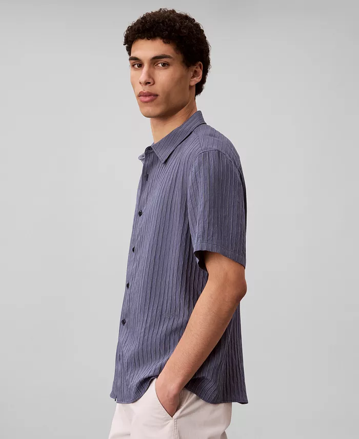 Men's Yarn-Dyed Stripe Classic-Fit Shirt - thumbnail 8