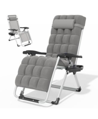 Zero Gravity Chair Cushion Recliner Lounge Folding Portable Cup Holder Tray Headrest