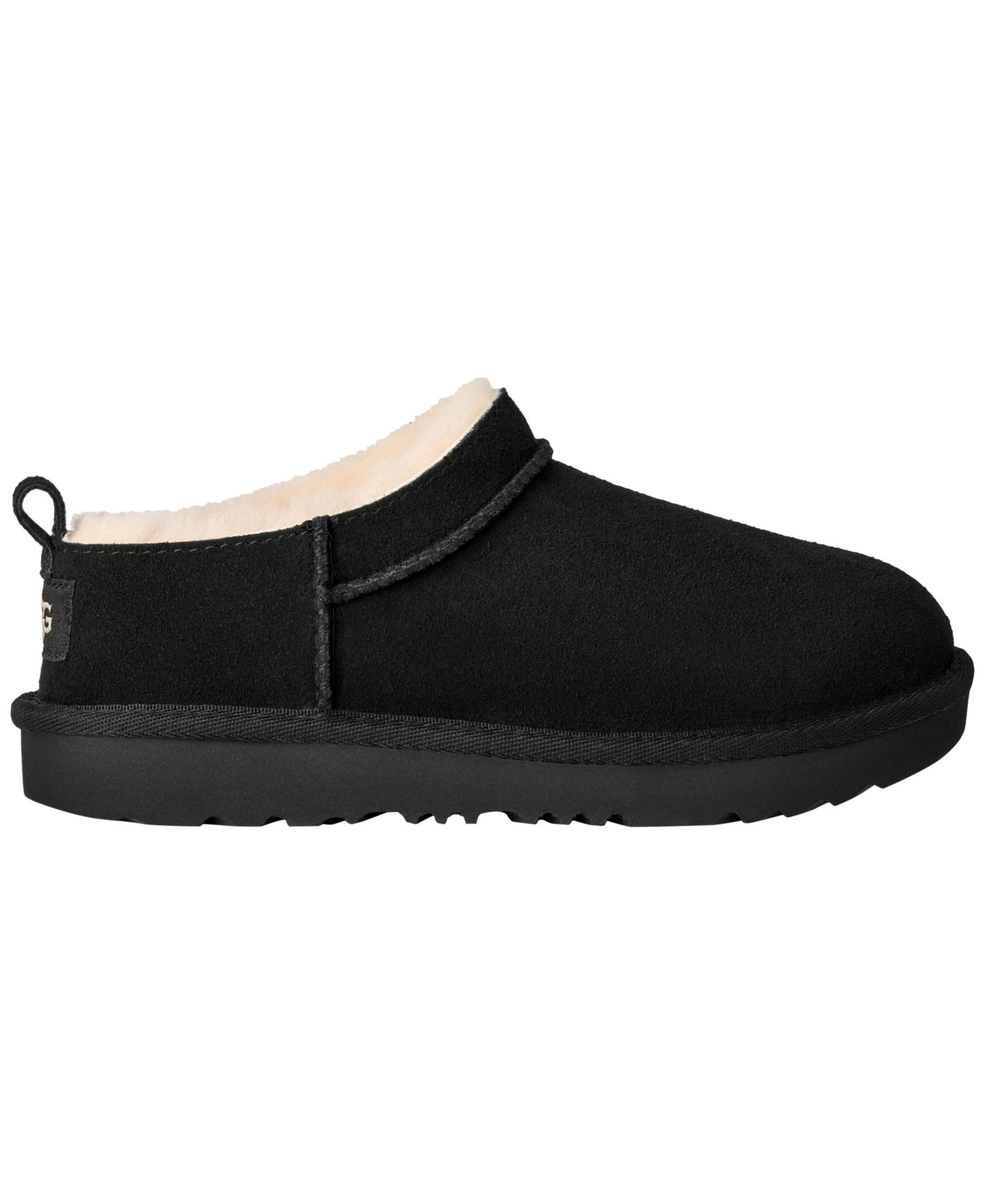 Детские ботинки UGG® Classic Micro Slip-On Booties, цвет: Чёрный — фото 2