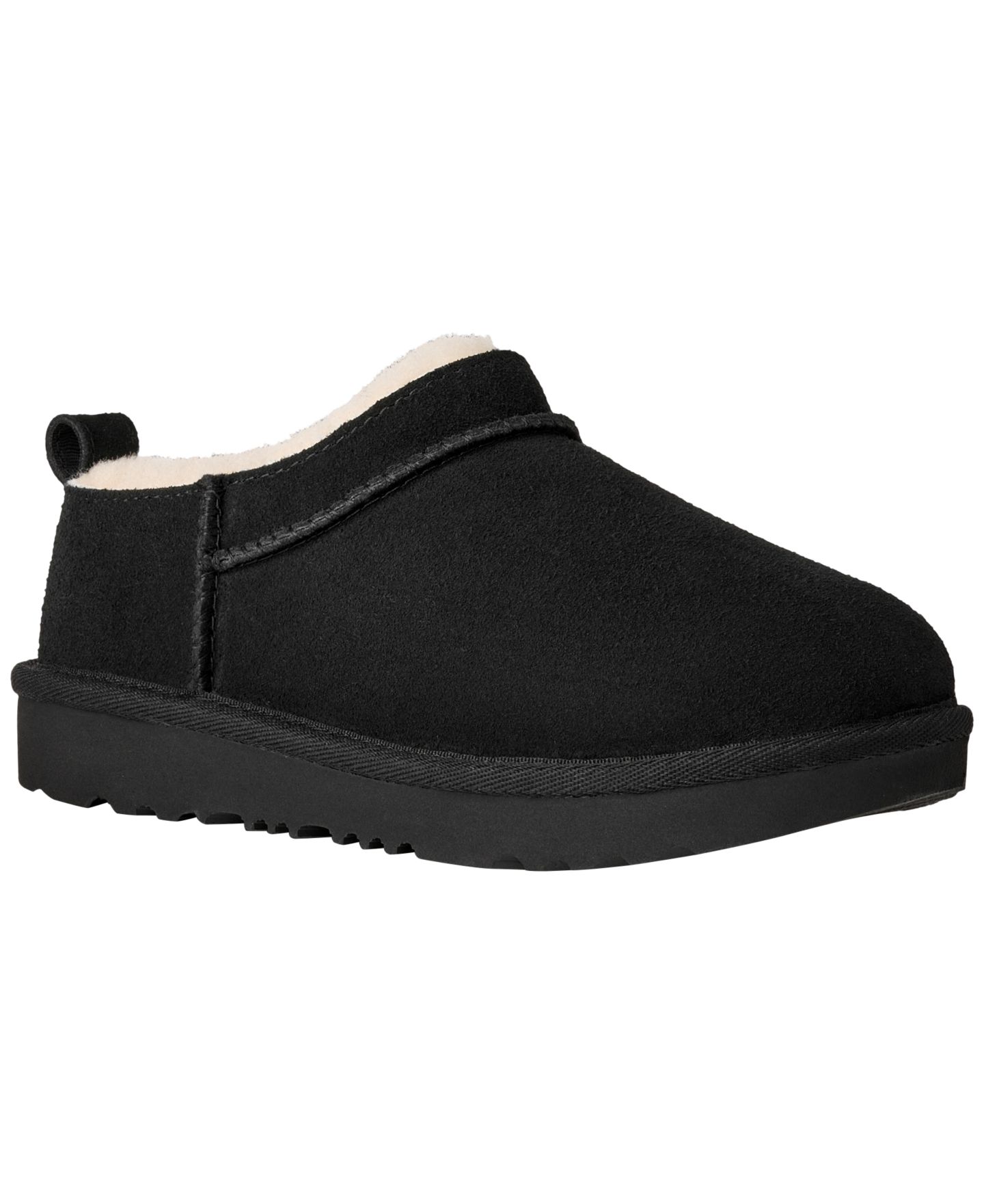 Детские ботинки UGG® Classic Micro Slip-On Booties, цвет: Чёрный — фото 1