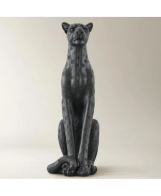 Big Cat Statues Black Home Decor Modem Style Figurine Decorative Omaments
