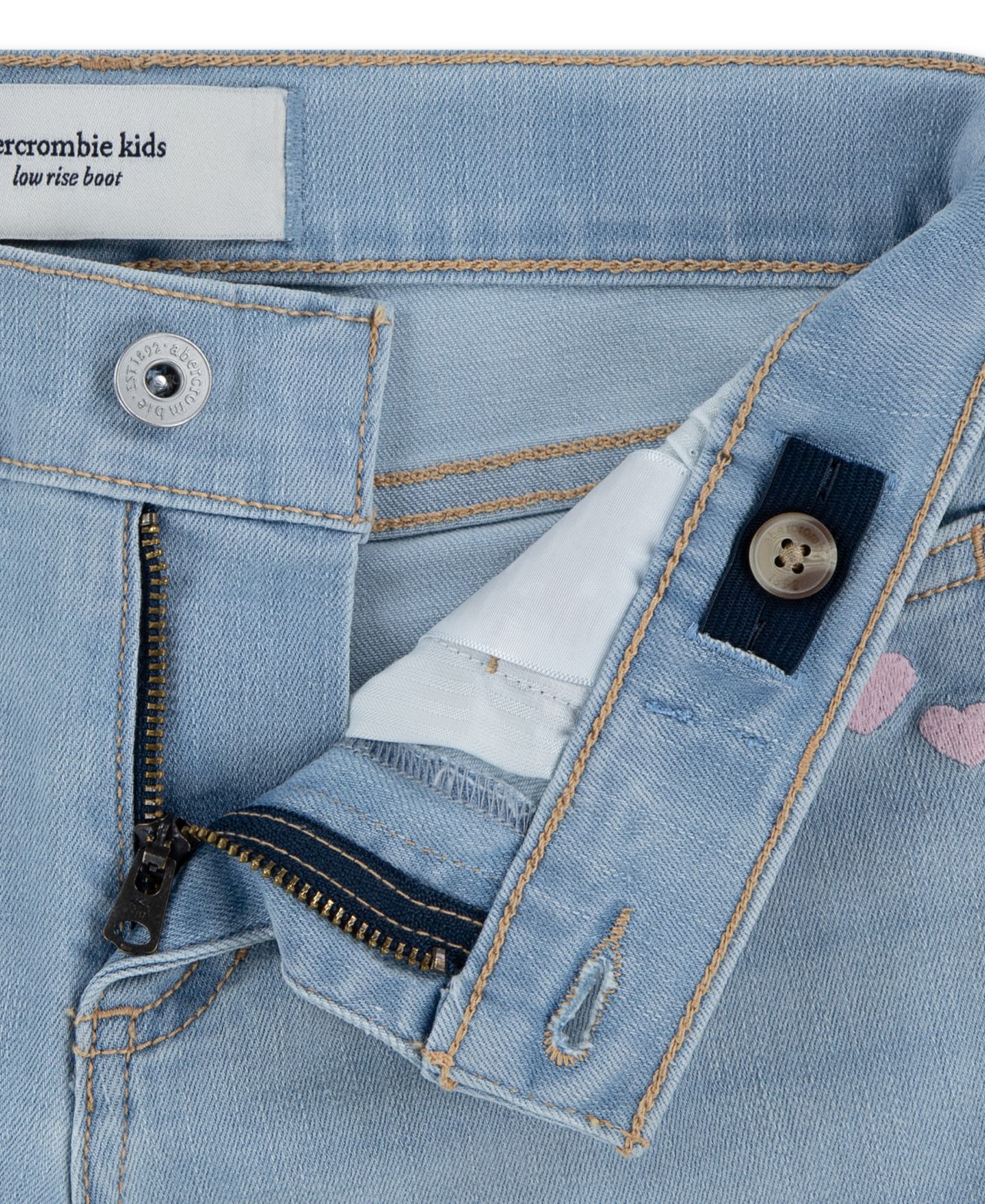 Джинсы abercrombie kids Low Rise Bootcut Jeans для девочек, цвет: Тёмный синий — фото 3