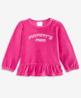Baby Girls' 3M-24M Mix & Match Long-Sleeve Mommy's Mini Velour Top