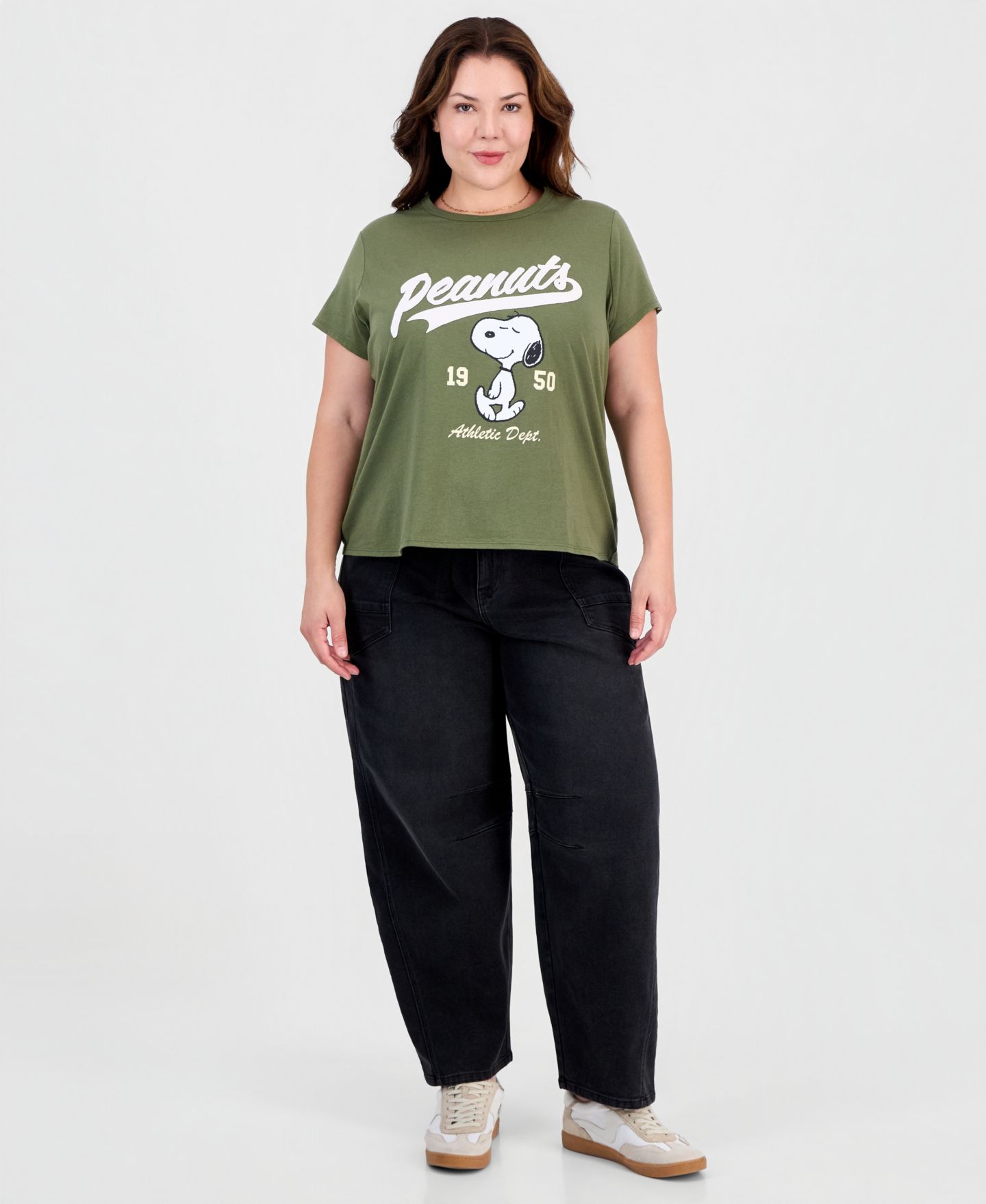 Женская футболка Love Tribe Plus Size Snoopy Graphic Appliqué, цвет: Чайный — фото 2
