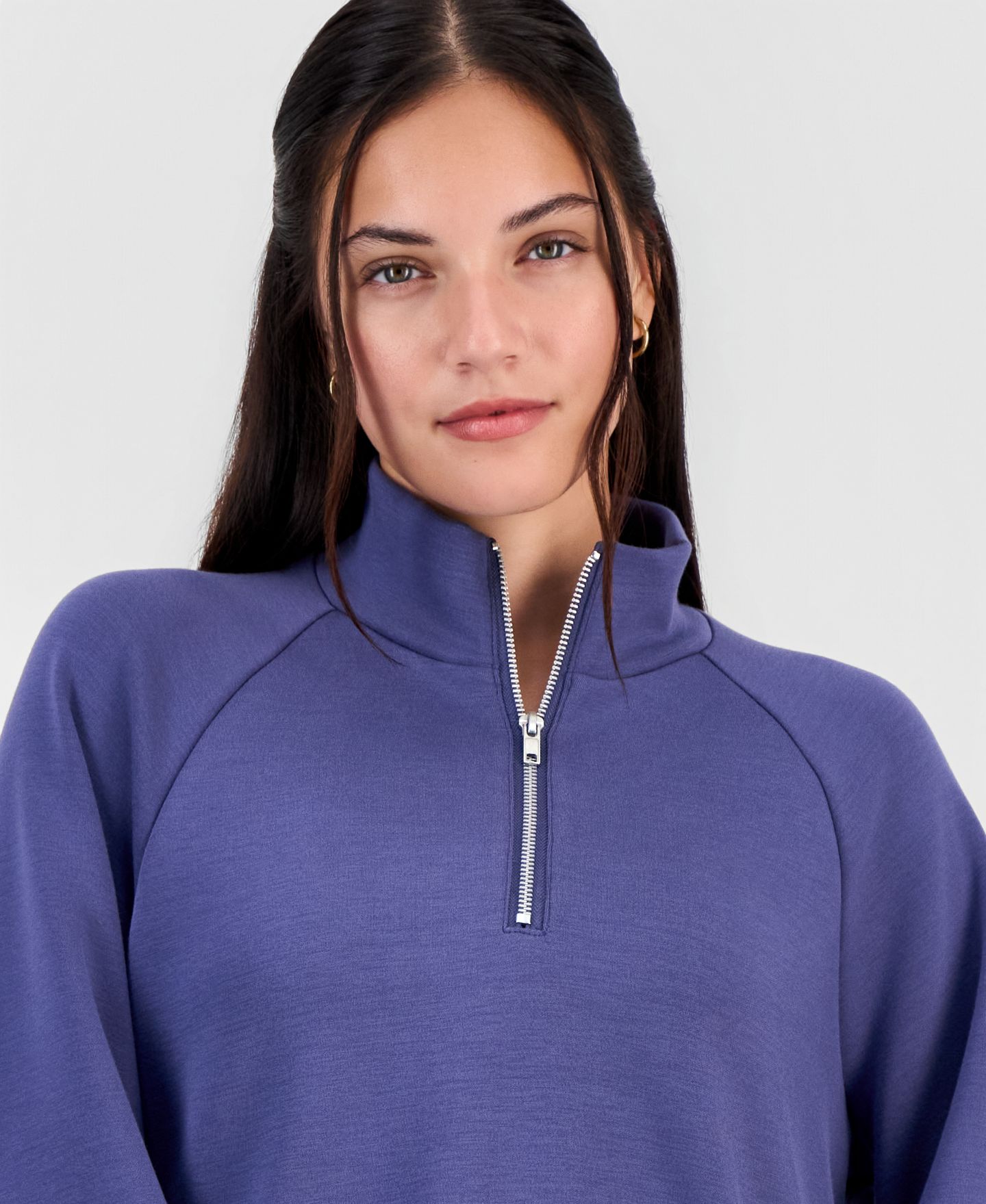 Женская толстовка Tinseltown Juniors' Half-Zip Scuba, цвет: Синий — фото 4