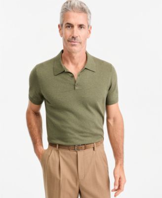 Men's Cashmere Short-Sleeve Polo Sweater