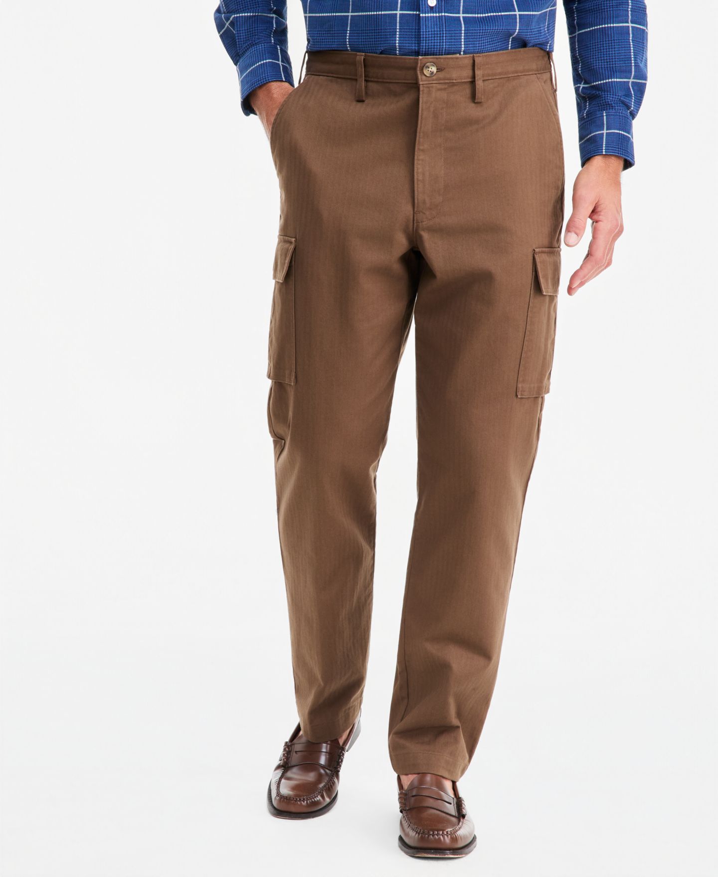 Мужские брюки Club Room Wide-Fit Dobby Stripe Cargo Pants, цвет: Инжирный коричневый — фото 3