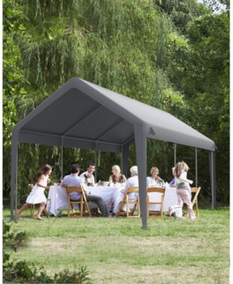 10x20Feet Carport Canopy - Waterproof UV Front and Sidewalls, 200G PE Tarpaulin Replacement for Garage Car Tent
