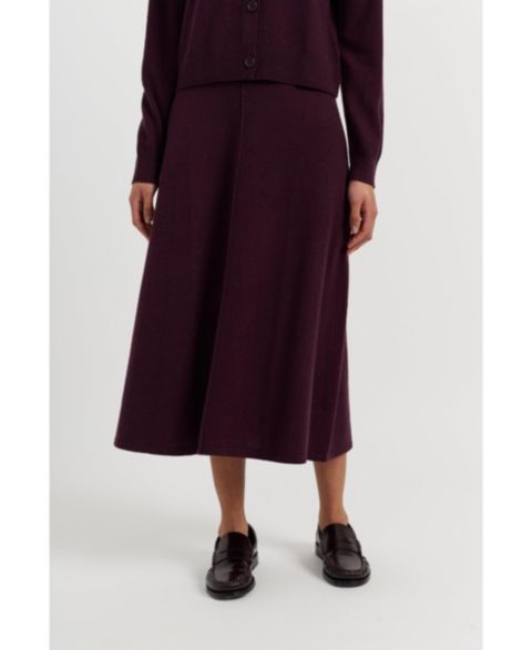 Женская юбка Chinti & Parker Wool Cashmere Midi, цвет: Баклажановый