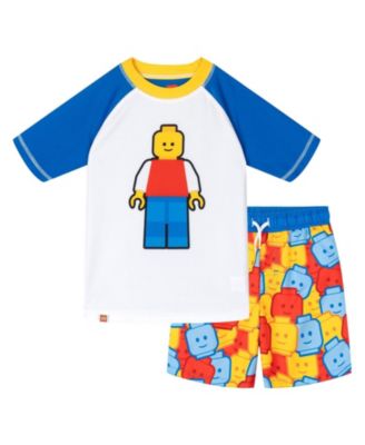 Toddler Boys 2-Piece Swimwear Rash Guard and Swim Trunks Set