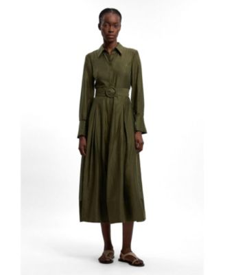 Women's Organdie Midi Shirt Dress