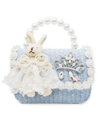 Bunny Royale Kids Tweed Handbag with Pearl Handle