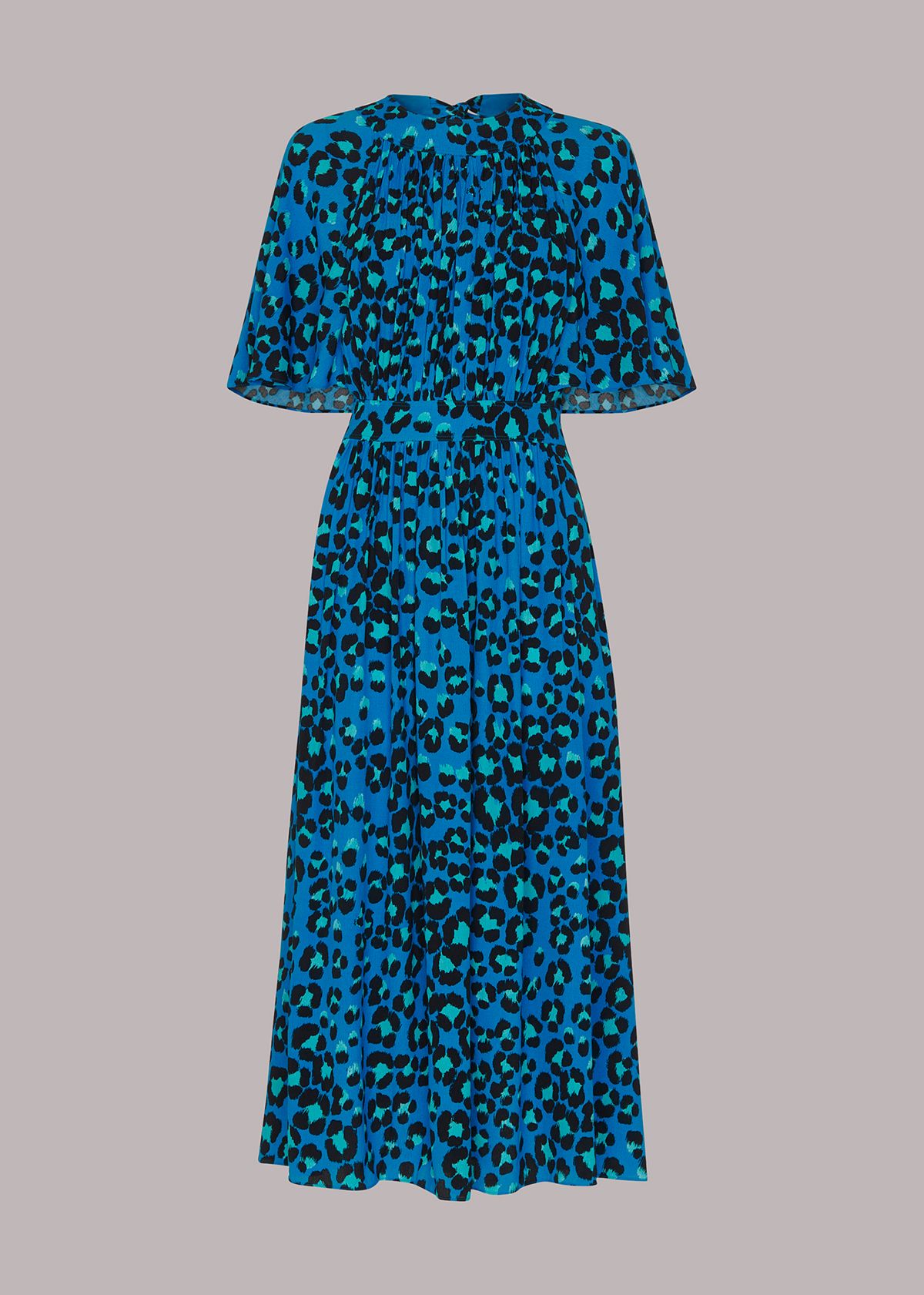 Whistles Women's Painted Leopard Amelia Midi Dress view 5 — MAYCSS fashion products