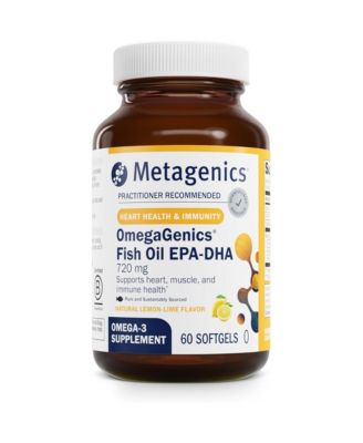 OmegaGenics Fish Oil EPA DHA 720 Milligram High Potency Omega 3 Supplement  Supports Heart, Joint, Brain and Immune Health 60 Softgels