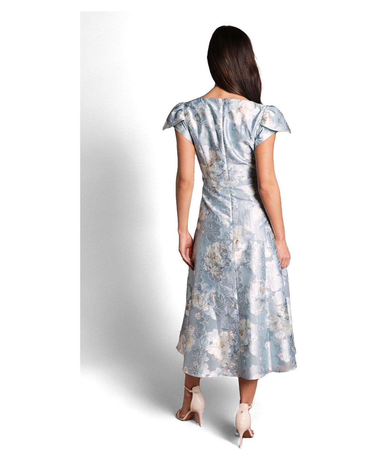 Женское платье Coast Printed Belted Midi, цвет: Бледный синий — фото 2