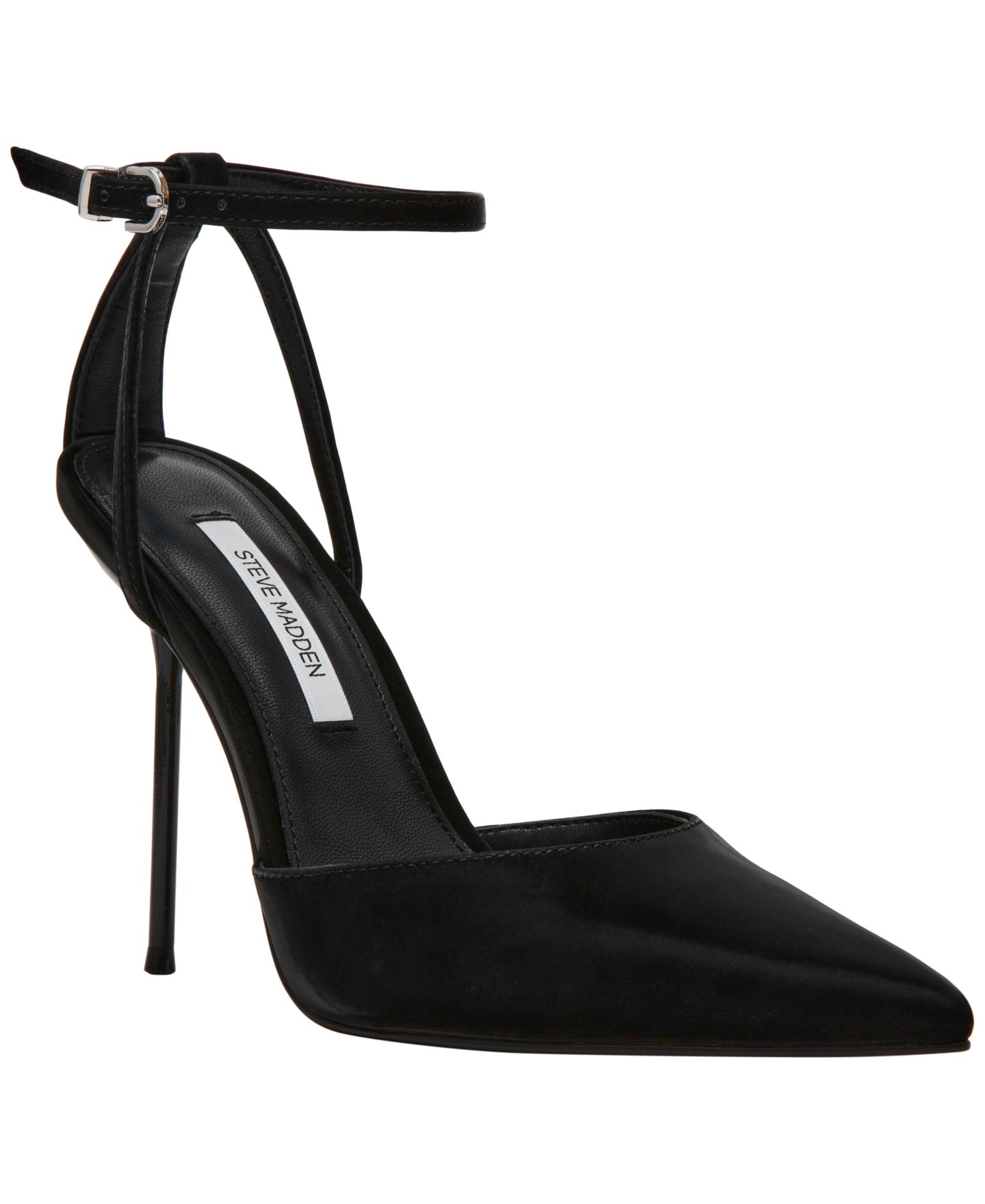 Женские туфли Steve Madden Morrie Two-Piece Pointed-Toe Stiletto Pumps, цвет: Чёрный атласный — фото 1