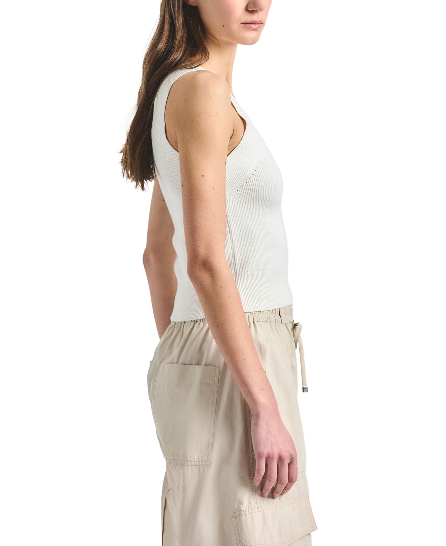 Женский свитер Derek Lam 10 Crosby Dakota Scoop Neck Sweater Knit Tank Top, цвет: Зефирный — фото 2