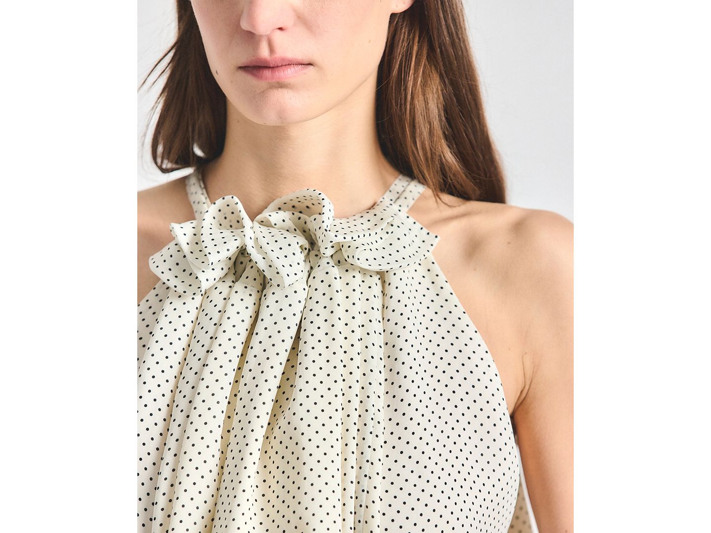 Женский топ Derek Lam 10 Crosby Paisley Baby Dot Print Halter Neck, цвет: Зефирный — фото 3