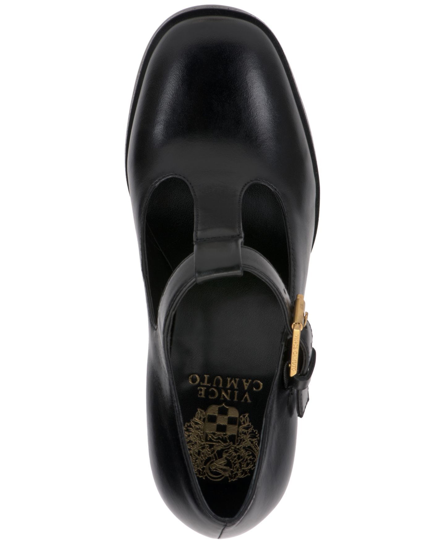 Женские туфли Vince Camuto Micha T-Strap Mary Jane Pumps, цвет: Чёрный гладкий — фото 4