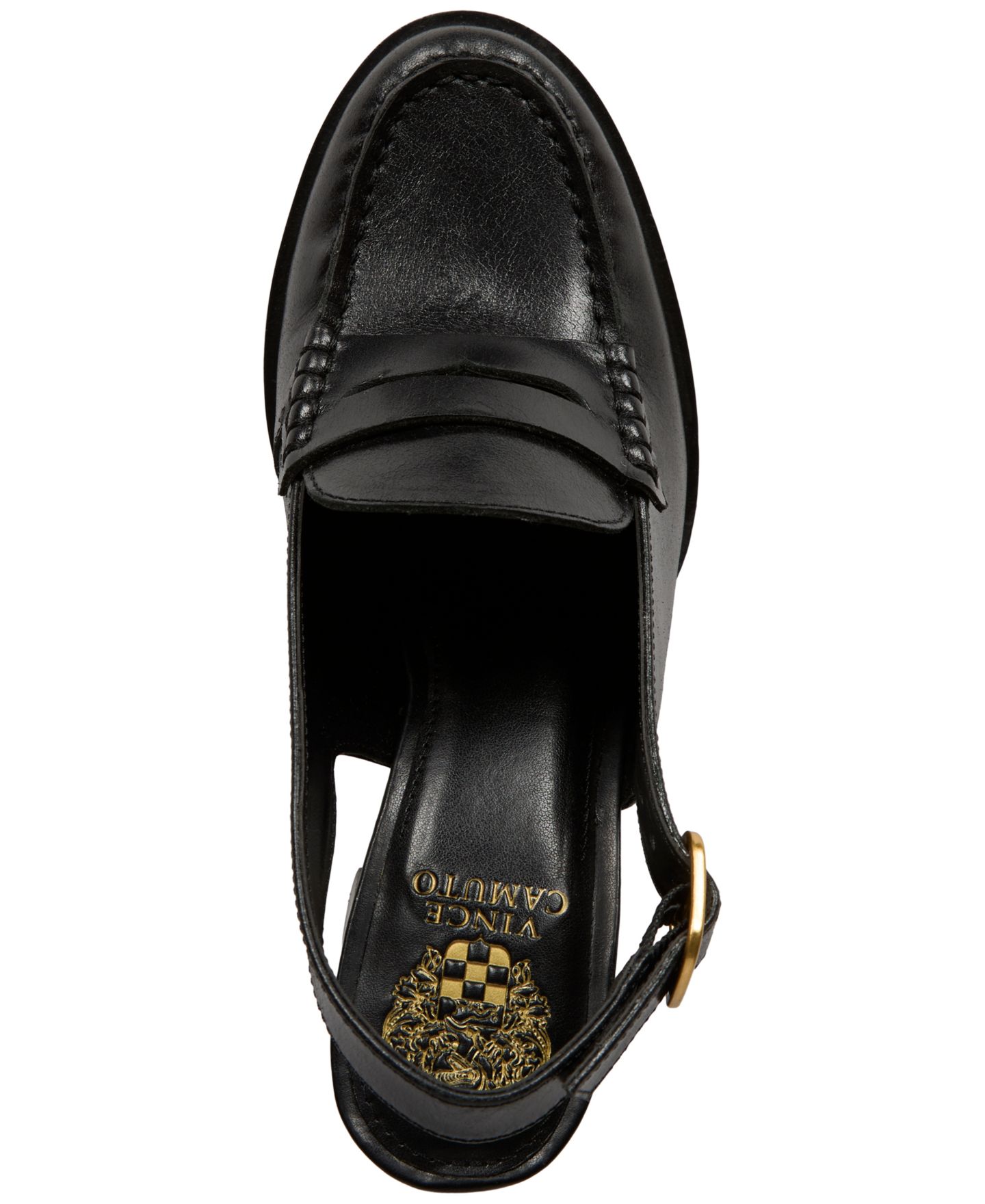 Женские туфли Vince Camuto Grinie Slingback Loafer Pumps, цвет: Чёрный кожаный — фото 4
