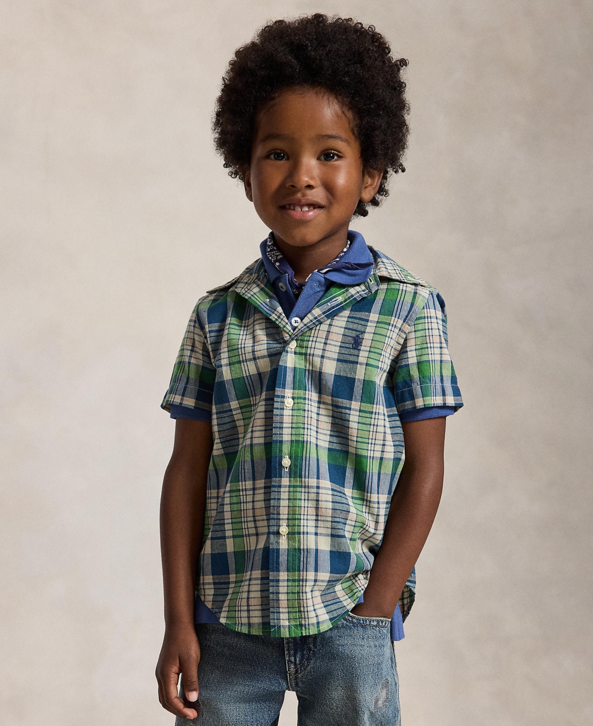 Polo Ralph Lauren Boys' 2T-7 Plaid Cotton Shirt