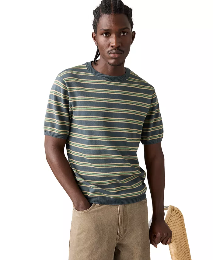 Men's Striped Soft Knit T-Shirt - thumbnail 2