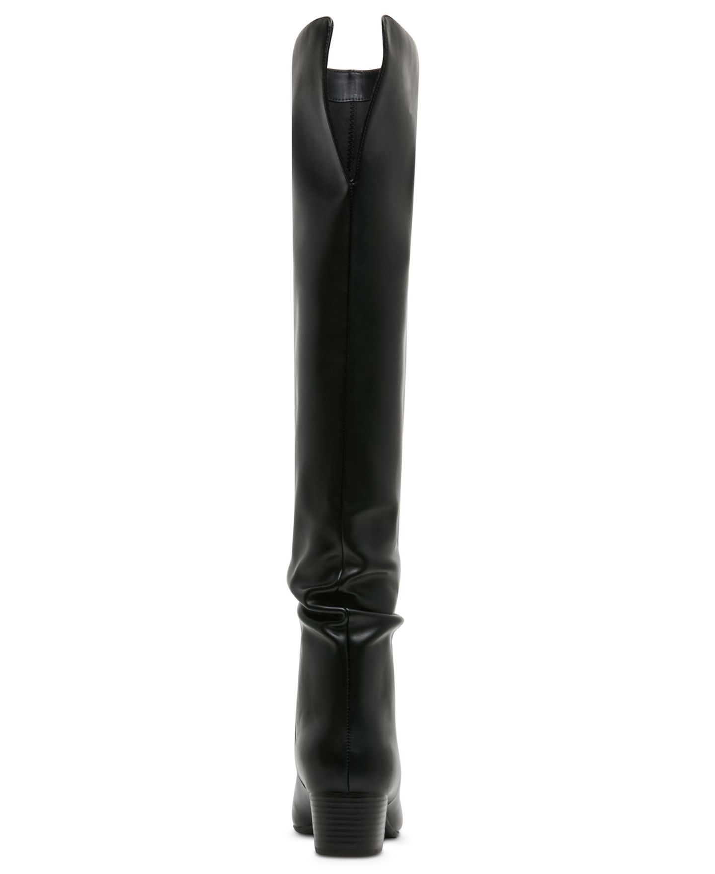 Женские ботинки Madden Girl Elite Block Heel Over The Knee Slouch Boots, Regular & Wide Calf, цвет: Чёрный гладкий — фото 3