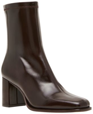 Women's Morning Block Heel Square Toe Sock Booties