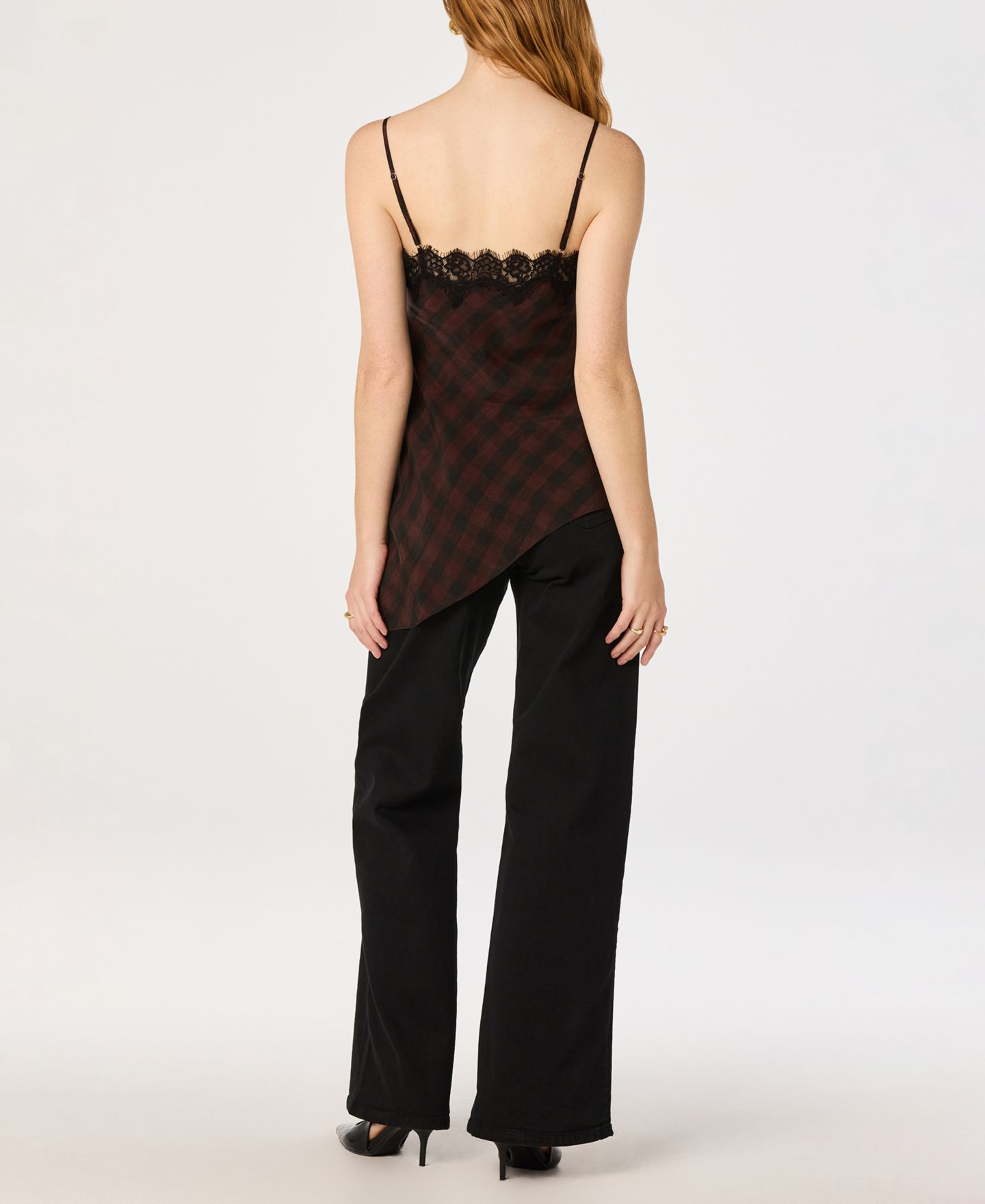 Женский топ ASTR the Label Laura Sleeveless Asymmetric, цвет: Клетчатый — фото 4