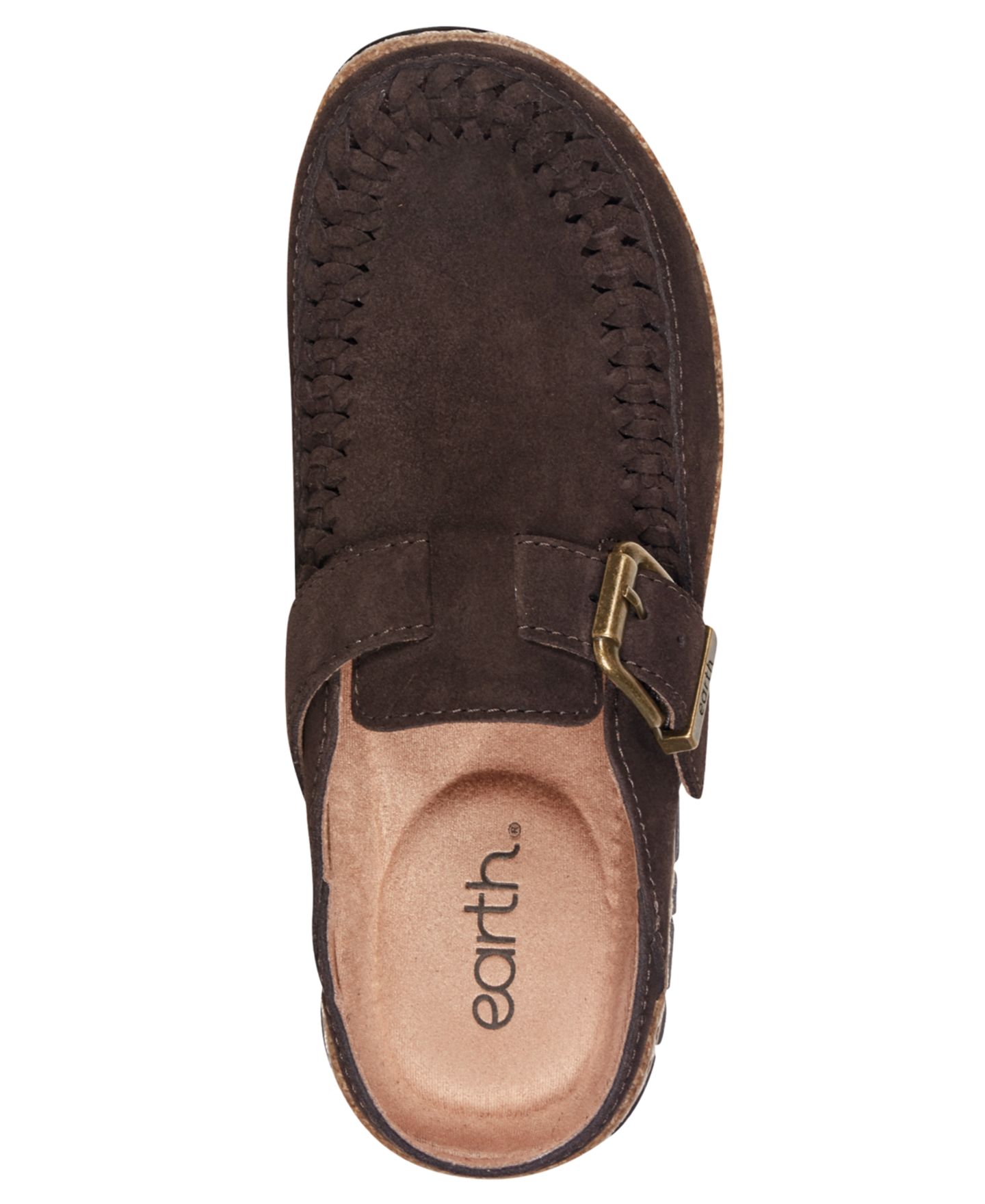 Женские сабо Earth Eileen Woven Suede Footbed, цвет: Тёмный коричневый замшевый — фото 4