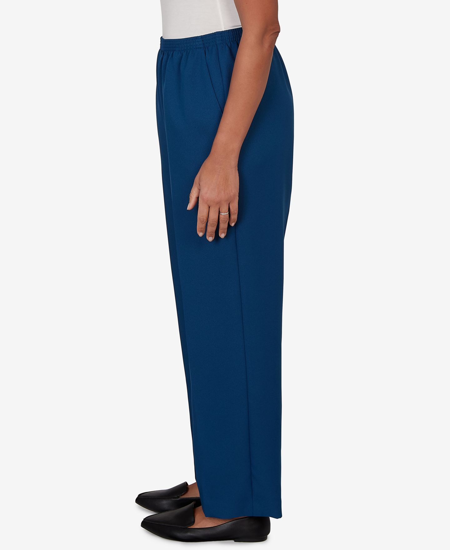 Женские брюки Alfred Dunner Petite Colored Classic Pull-On, цвет: Синий — фото 3