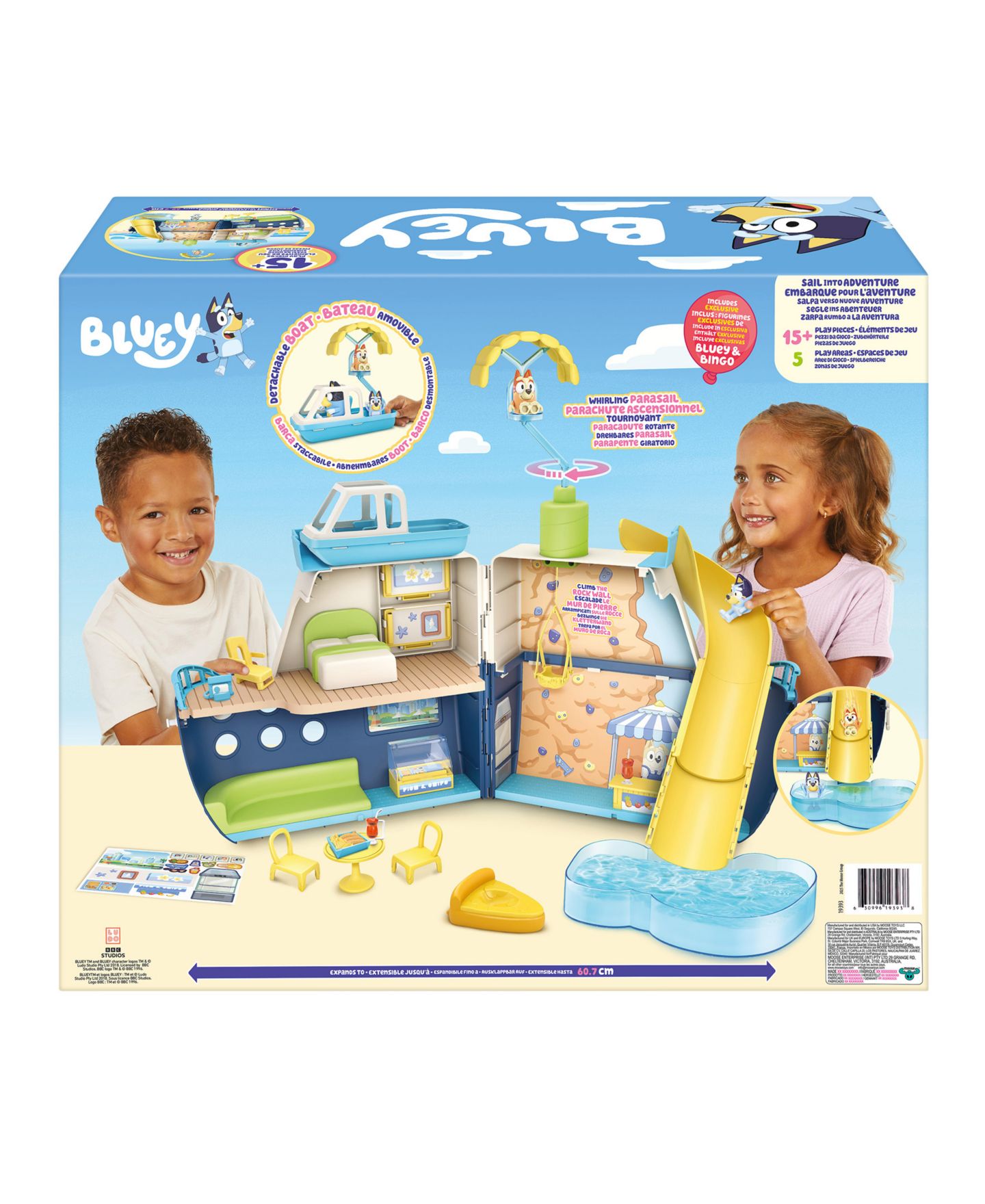 Детский игровой набор Bluey Cruise Ship 6-Play-Area 13-Piece Playset, Ages 3+ — фото 11