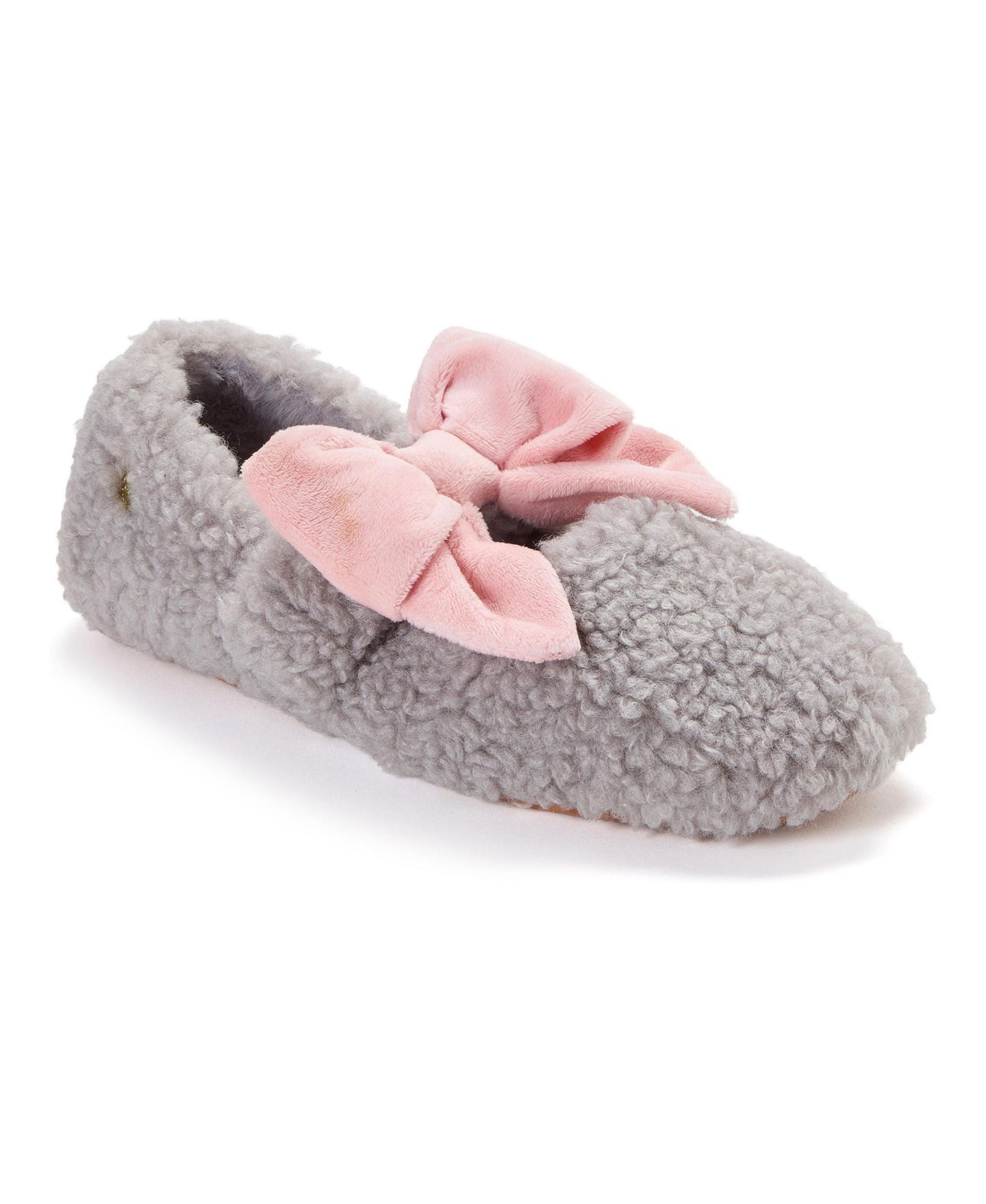 Женские тапочки Dearfoams Pennie Maryjane With Bow Slippers, цвет: Серый — фото 1
