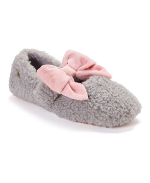 Женские тапочки Dearfoams Pennie Maryjane With Bow Slippers, цвет: Серый