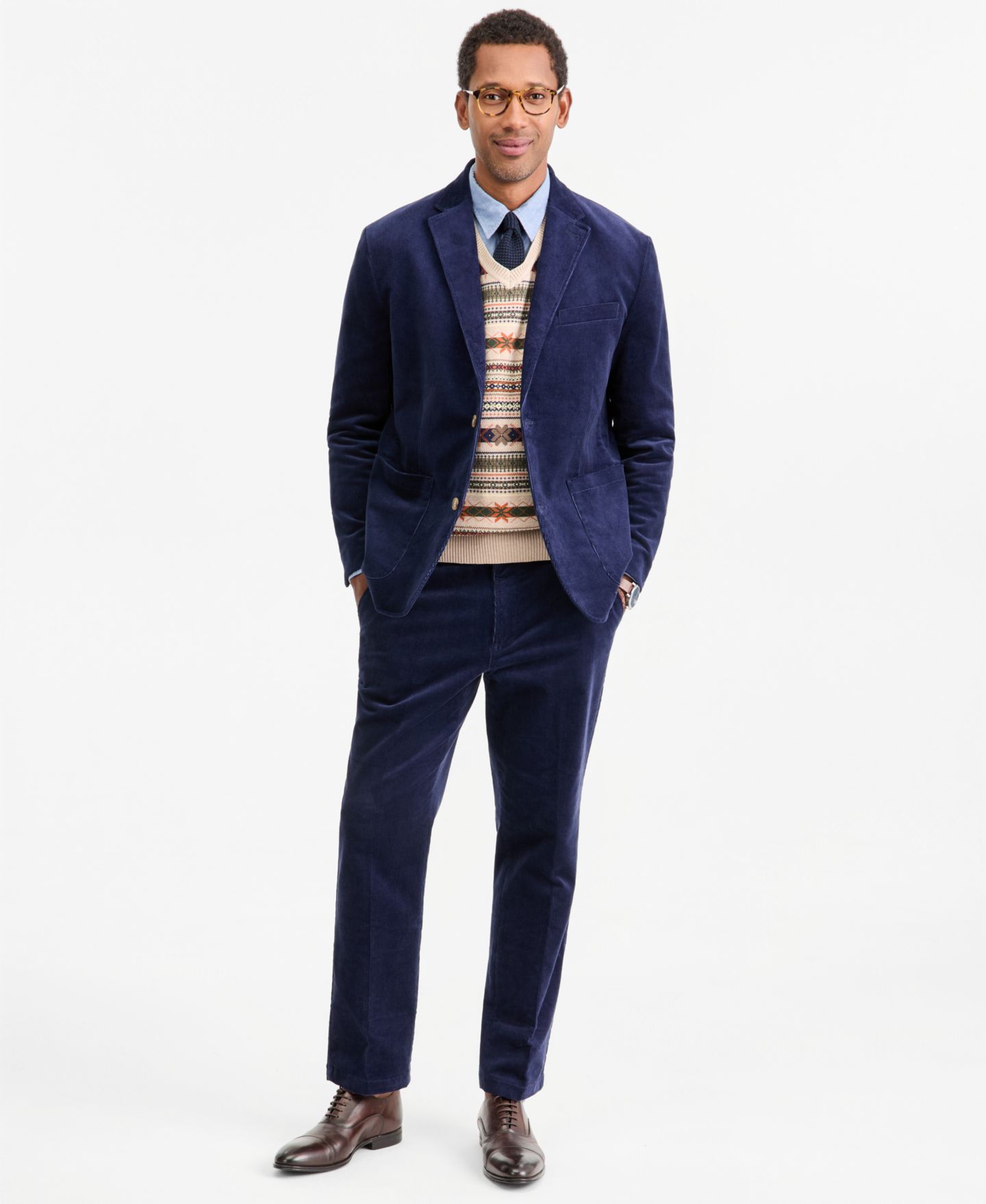 Мужской жилет Club Room Cotton Fair Isle Sweater Vest, цвет: Canyon — фото 3