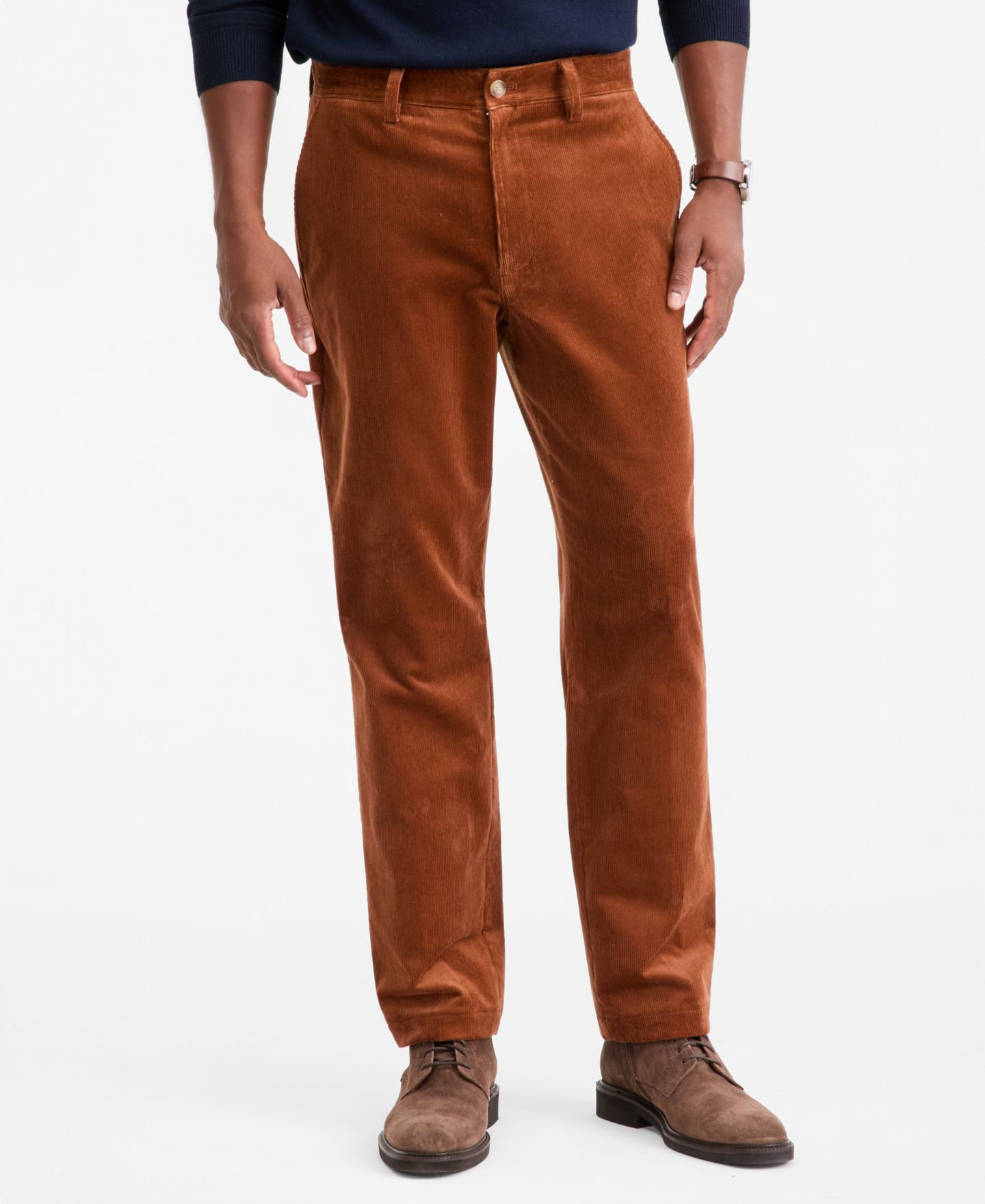 Мужские брюки Club Room Regular-Fit Corduroy Trousers, цвет: Коричневый — фото 2
