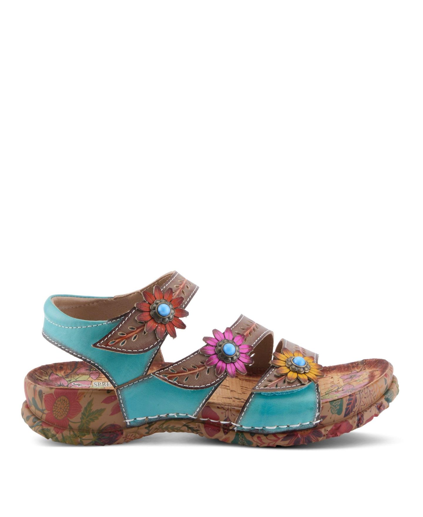 Женские сандалии L'Artiste Anewtrio Wedge Sandal with Leather Upper, цвет: Серый разноцветный — фото 5