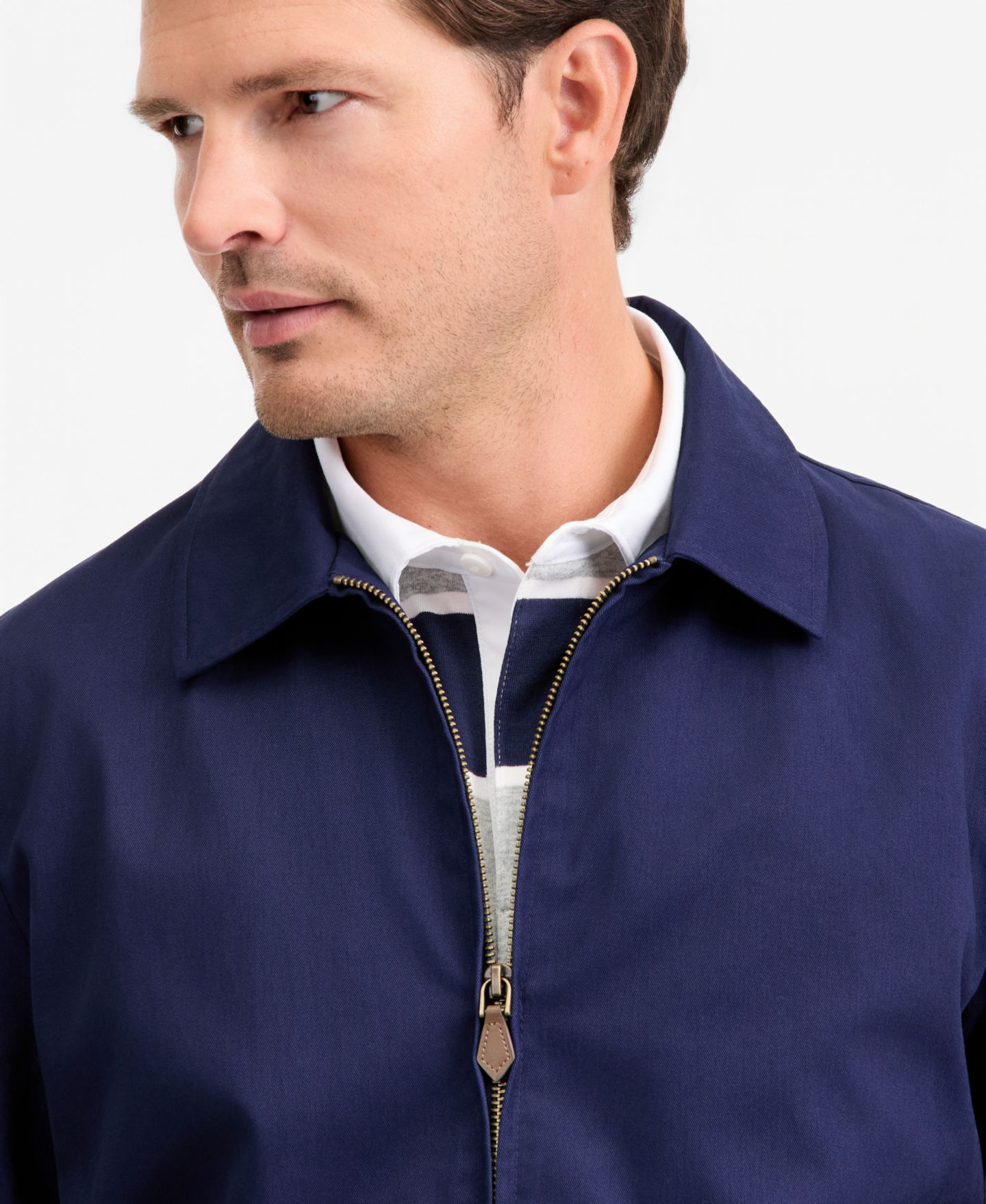 Мужская куртка Club Room Lightweight Harrington, цвет: Тёмно-синий — фото 4