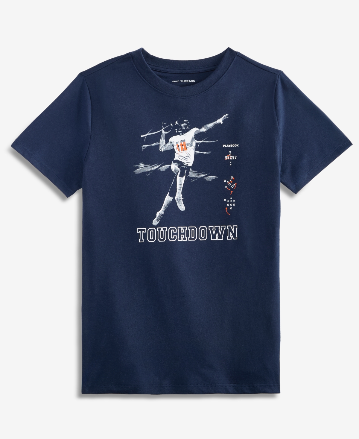 Epic Threads Kids' Boys' Xs-xl Short-sleeve Touchdown T-shirt, Macy's Exclusive In Navy Nautical