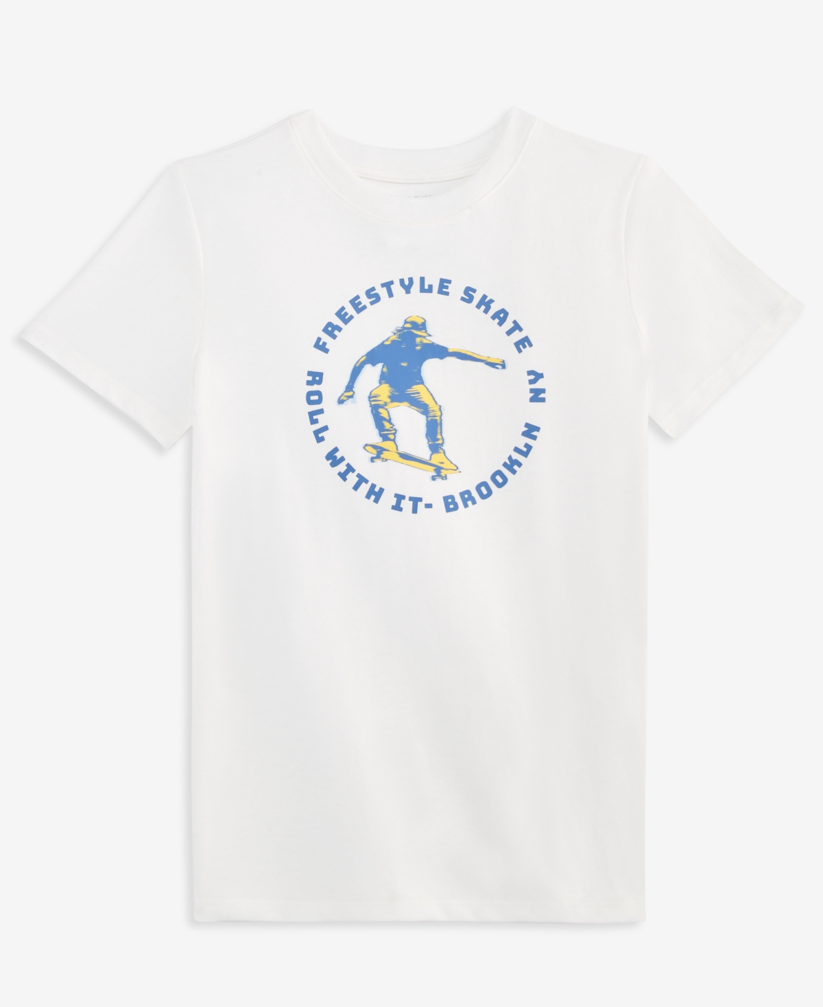 Epic Threads Kids' Boys' Xs-xl Short-sleeve Freestyle Skate T-shirt, Macy's Exclusive In Angel White