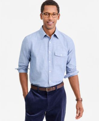 Men's Cotton Chambray Flap-Pocket Shirt